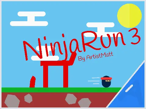 NinjaRun 3™ game cover art, featuring ninja-themed platforming action