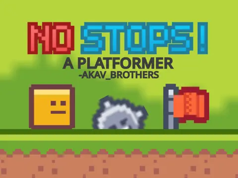 No Stops A Platformer game logo featuring continuous movement platformer mechanic