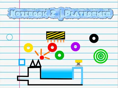 Notebook 2 platformer logo cover featuring notebook theme and hard platforming