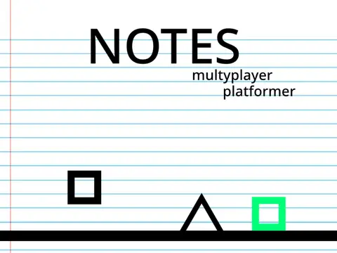 Notes multiplayer platformer logo featuring notes theme