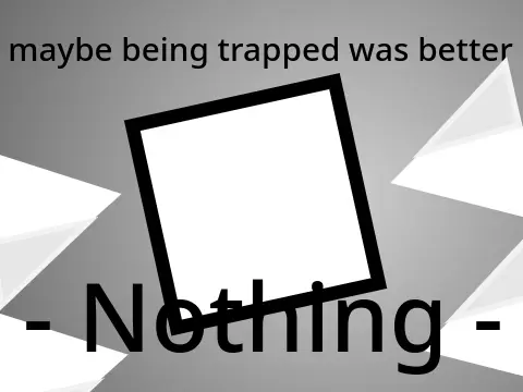 Nothing platformer logo - anti-platformer where text kills you