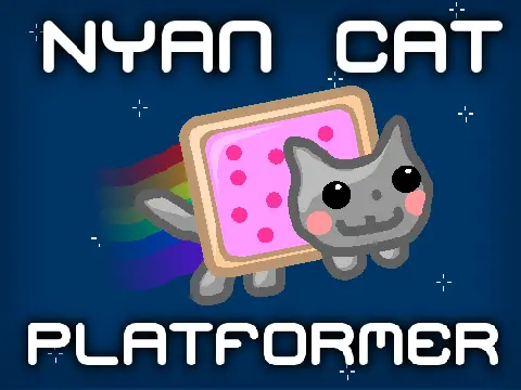 Nyan Cat Platformer logo featuring the Pop-Tart cat with rainbow trail