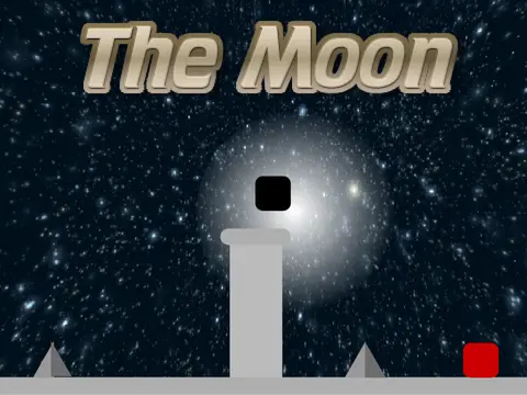 On The Moon platformer logo featuring astronaut on lunar surface with Earthrise