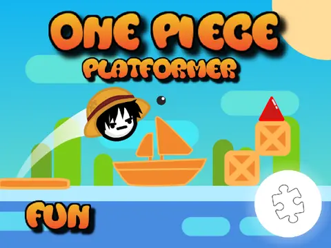 One Piece Platformer game logo featuring anime style platform adventure