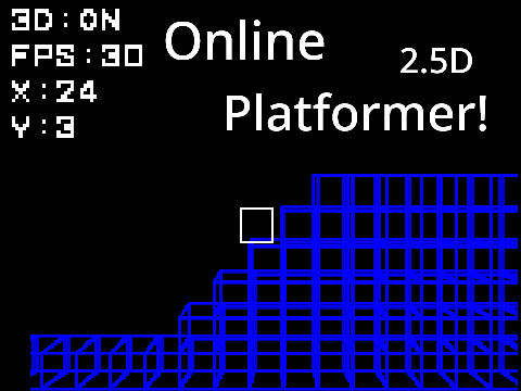 Online Platformer 2.5d logo cover featuring cloud scrolling and 3D perspective