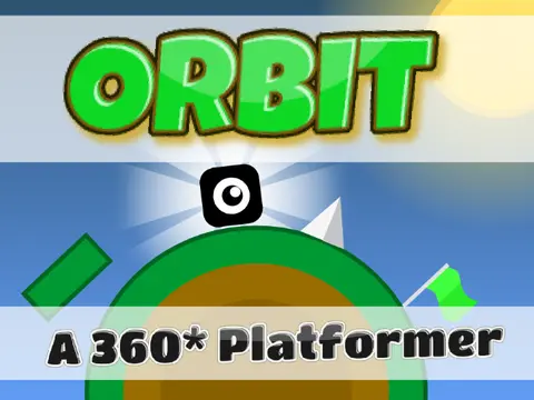 Orbit 360 platformer logo featuring circular gravity design