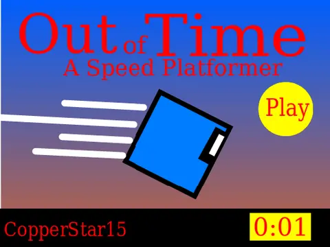 Out of Time speed platformer logo - racing against the clock