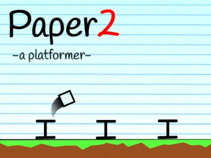 Paper2 minimalist paper-style platformer logo with clean paper aesthetic design