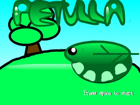 Patella adventure platformer logo cover featuring leaf character swimming underwater