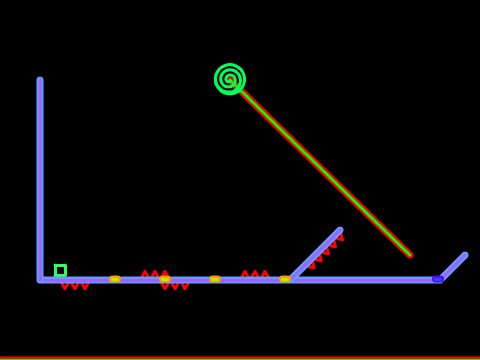 Abstract pen-drawn platformer game scene