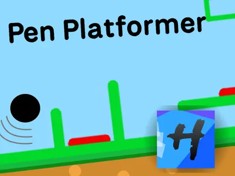 Pen Platformer by hinoki_d hand-drawn platformer logo cover art