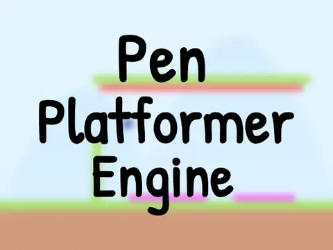 Pen Platformer Engine game logo with platformer art style