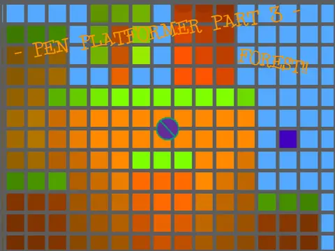 Pen Platformer Part 3 logo cover featuring forest theme and purple teleportation portals