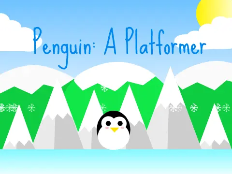 Penguin platformer game with hide and seek backstory
