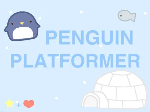 Penguin Platformer game cover featuring Pingo the penguin on an icy level