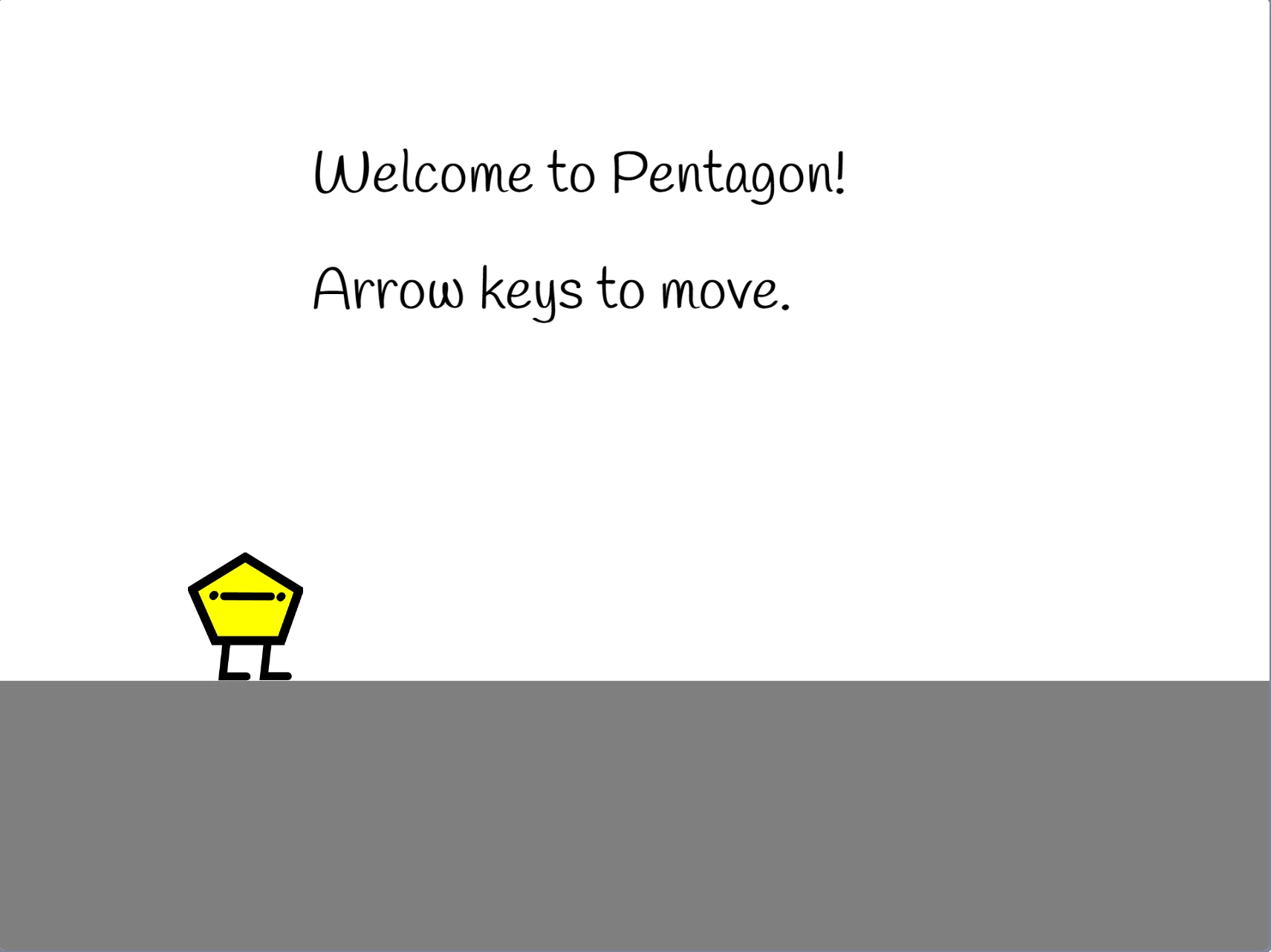 Pentagon Platformer gameplay showing robot jumping between platforms