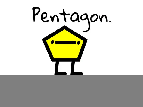 Pentagon Platformer Logo - Yellow Pentagon Robot Character