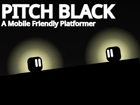 Pitch black mobile platformer logo cover featuring dark atmospheric design with speed boosts