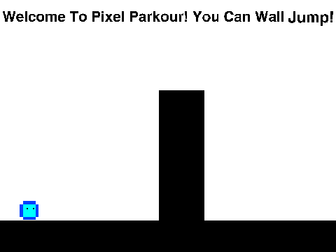 Pixel Parkour platformer logo with pixel art aesthetic