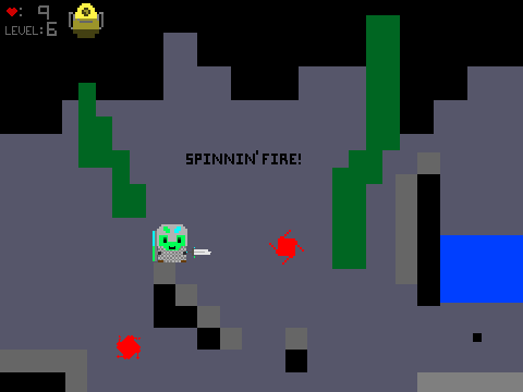 Pixel platformer script logo cover featuring pixel character with inventory items