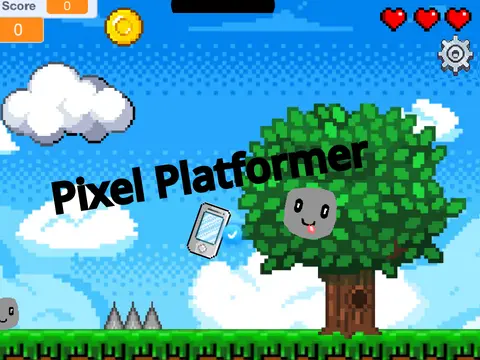 Logo for Pixel Platformer V2 retro game