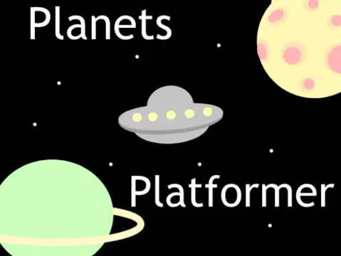 Logo for Planets Platformer game featuring planets