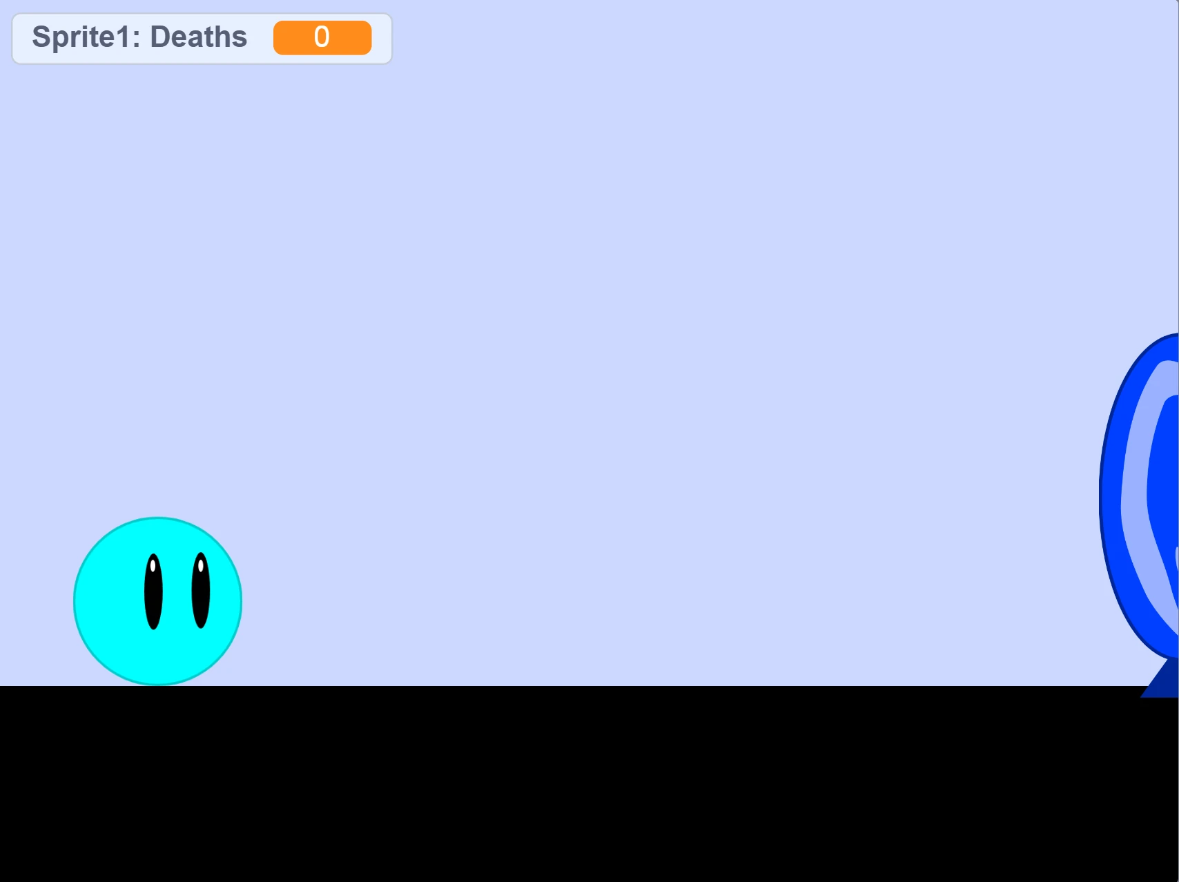 Platformer gameplay showing the character on a platform