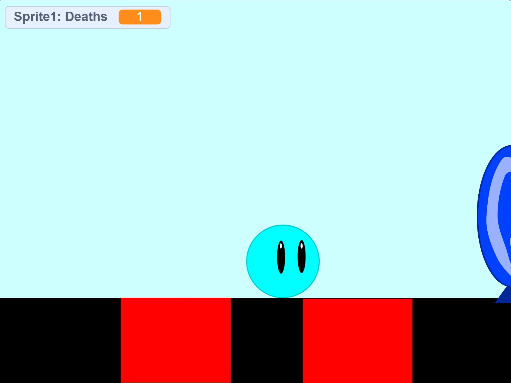 Platformer gameplay screenshot 5 showing the character avoiding red areas