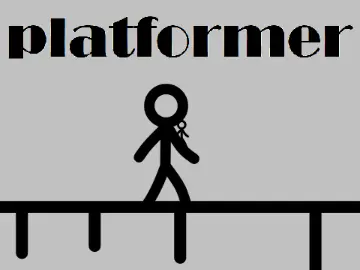 Classic platformer game logo cover featuring play and settings options