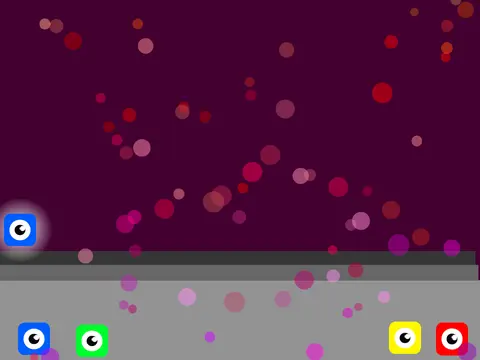 Platformer color-changing game logo with character and colored obstacles