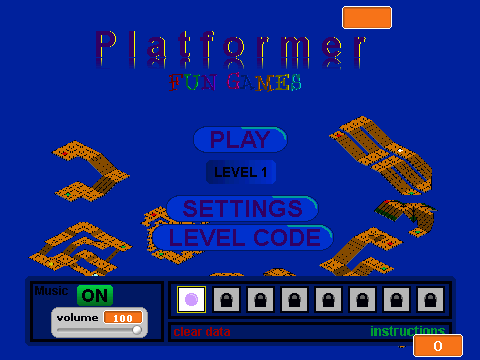 Vintage Scratch platformer logo featuring small ball character and floating platforms