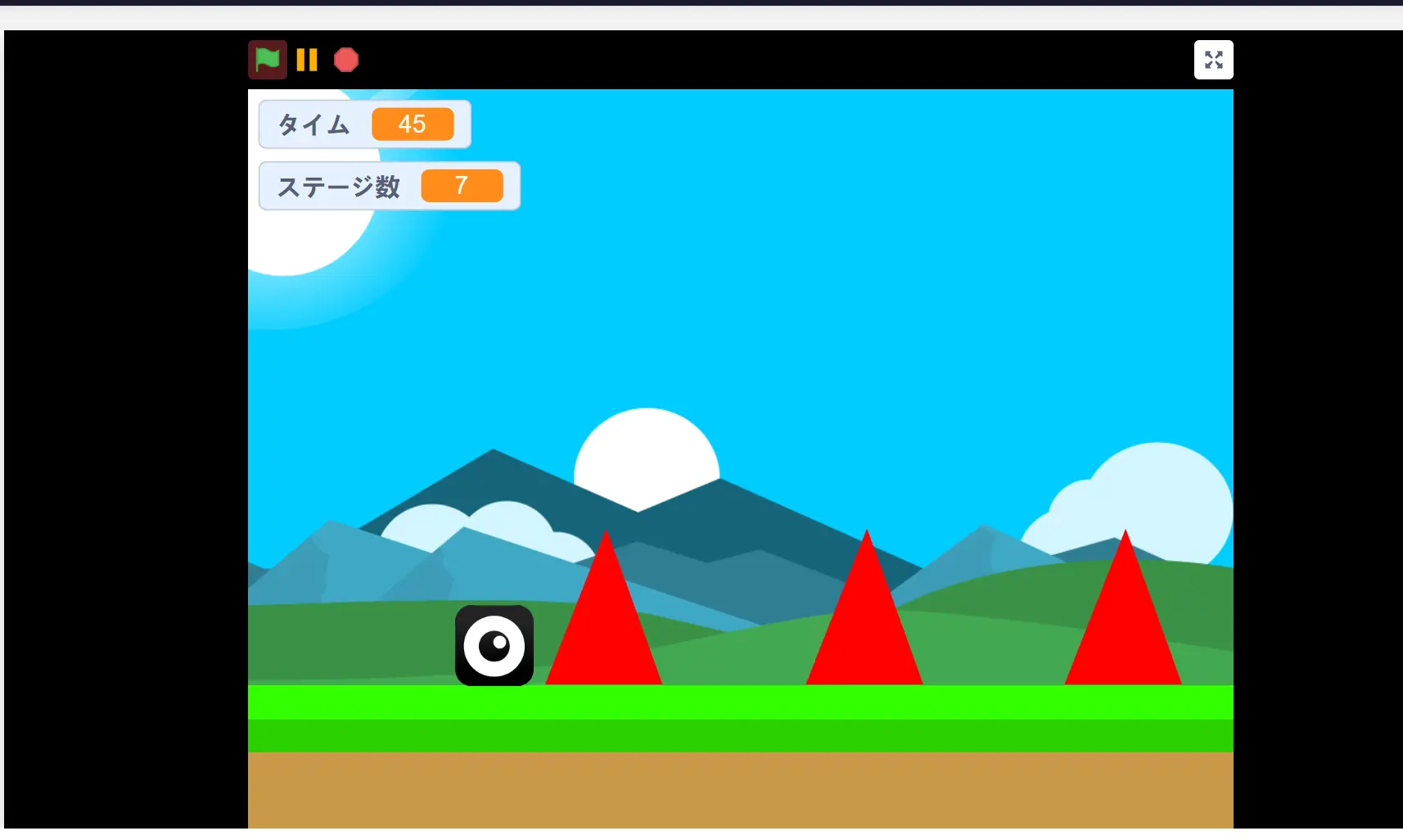 Platformer プラットフォーマー ウゴケイコウ Gameplay Screenshot of Platformer game showing platforms and obstacles