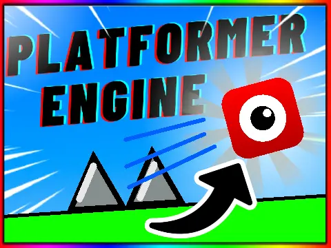 Platformer Engine v3 logo featuring platform character and speedrun timer interface