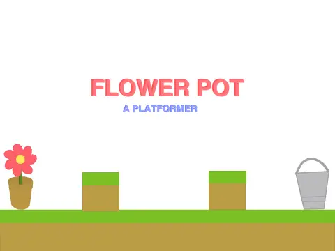Platformer Flower Pot logo cover featuring flower pot goal and lava hazards