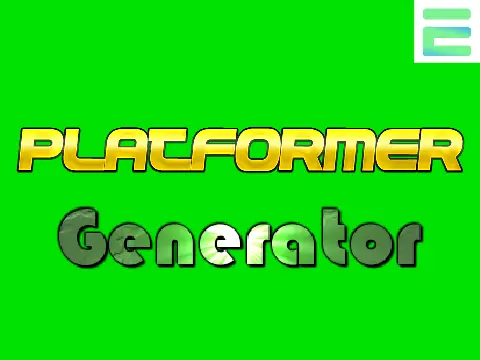 Platformer generator level editor logo with tile-based design interface