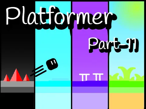 Platformer Part-11 Portals logo cover featuring portals and hazard elements