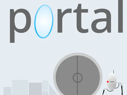 Portal fixed edition logo cover featuring 2D side scrolling puzzler with turrets