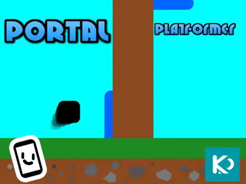 Artwork for Portal Platformer game featuring blue and yellow portals