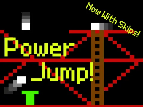 Power Jump platformer logo cover featuring momentum mechanics and color-coded elements