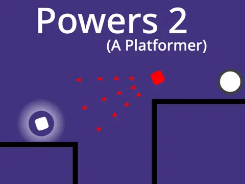 Powers 2 platformer logo - sequel in powers platformer trilogy with shield mechanics