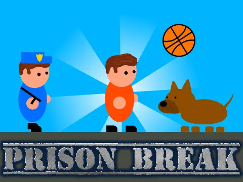 Prison Break platformer logo cover featuring prisoner escape and basketball hazards