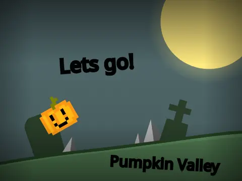 Pumpkin Valley platformer logo - Halloween pumpkin collection adventure game