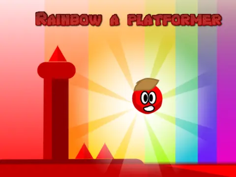 Colorful Rainbow Themed Platformer Game Scene
