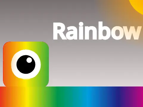 Rainbow Platformer logo with multicolor design