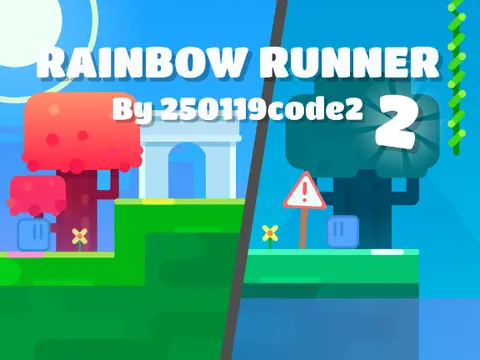 Rainbow Runner 2 logo with vibrant rainbow colors