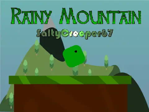 Rainy mountain scrolling platformer logo cover featuring rainy mountain aesthetic