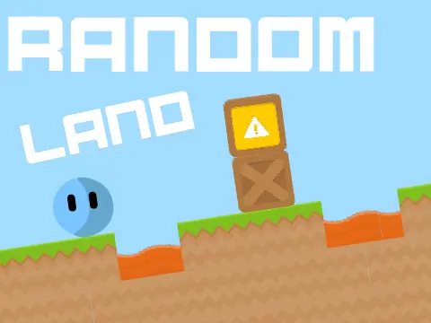 Random Land platformer logo - clouds hide obstacles on purpose