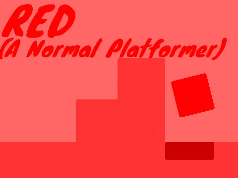 Red A Normal Platformer logo - minimalist red-themed platformer with unique jump mechanics