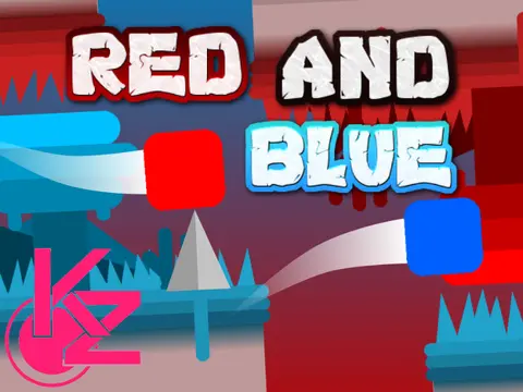 Red and Blue platformer logo featuring dual characters with linked movement mechanic