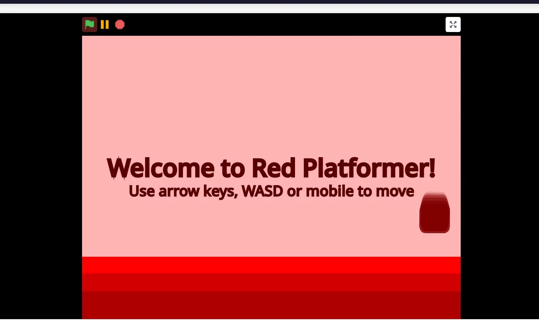 Red Platformer Home Screen